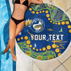 Personalized Parramatta Eels Beach Blanket Aboriginal Pattern with Graffiti Style Design