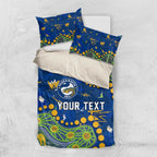 Personalized Parramatta Eels Bedding Set Aboriginal Pattern with Graffiti Style Design