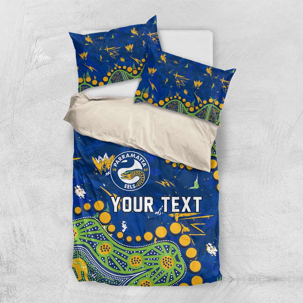 Personalized Parramatta Eels Bedding Set Aboriginal Pattern with Graffiti Style Design
