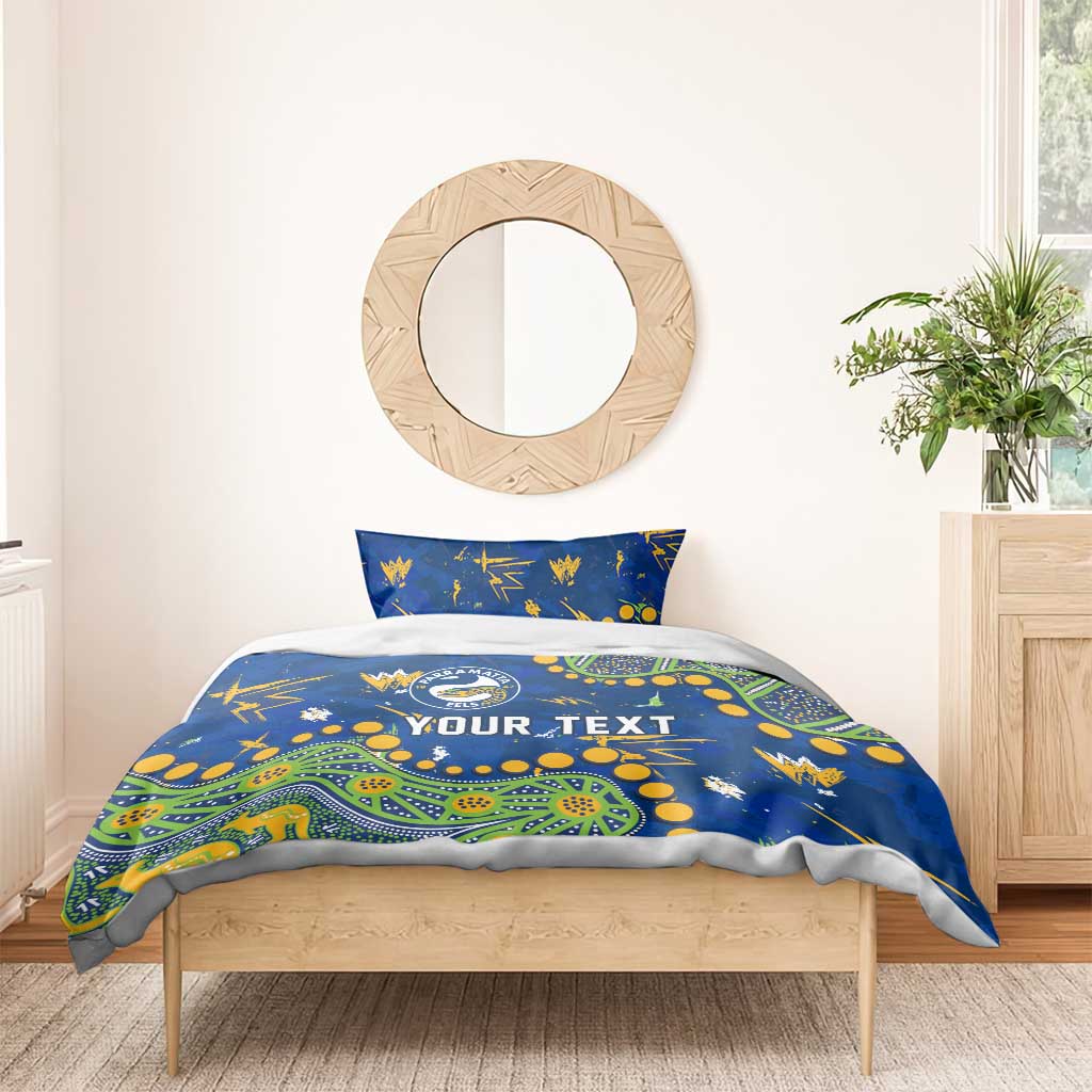 Personalized Parramatta Eels Bedding Set Aboriginal Pattern with Graffiti Style Design