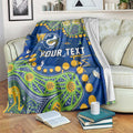 Personalized Parramatta Eels Blanket Aboriginal Pattern with Graffiti Style Design
