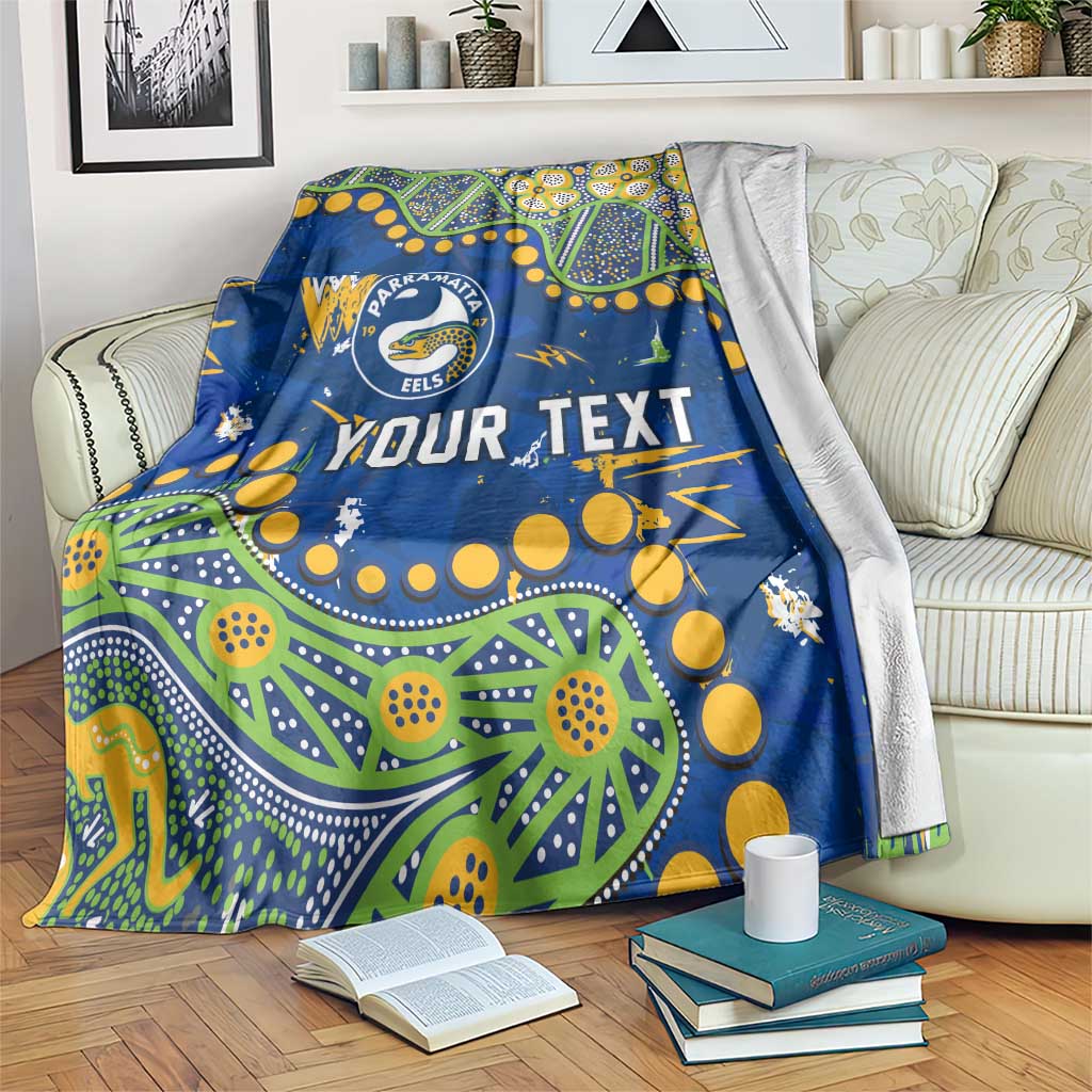 Personalized Parramatta Eels Blanket Aboriginal Pattern with Graffiti Style Design