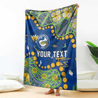 Personalized Parramatta Eels Blanket Aboriginal Pattern with Graffiti Style Design