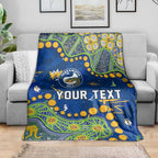 Personalized Parramatta Eels Blanket Aboriginal Pattern with Graffiti Style Design