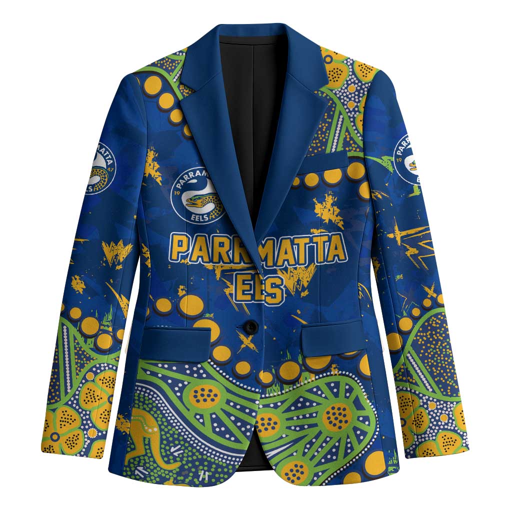 Personalized Parramatta Eels Blazer Aboriginal Pattern with Graffiti Style Design