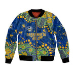 Personalized Parramatta Eels Bomber Jacket Aboriginal Pattern with Graffiti Style Design