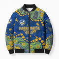 Personalized Parramatta Eels Bomber Puffer Jacket Aboriginal Pattern with Graffiti Style Design