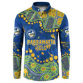 Personalized Parramatta Eels Button Sweatshirt Aboriginal Pattern with Graffiti Style Design