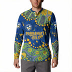 Personalized Parramatta Eels Button Sweatshirt Aboriginal Pattern with Graffiti Style Design