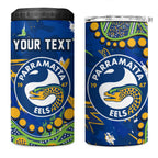 Personalized Parramatta Eels 4 in 1 Can Cooler Tumbler Aboriginal Pattern with Graffiti Style Design