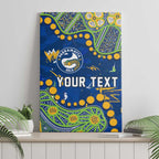Personalized Parramatta Eels Canvas Wall Art Aboriginal Pattern with Graffiti Style Design