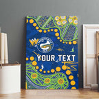 Personalized Parramatta Eels Canvas Wall Art Aboriginal Pattern with Graffiti Style Design