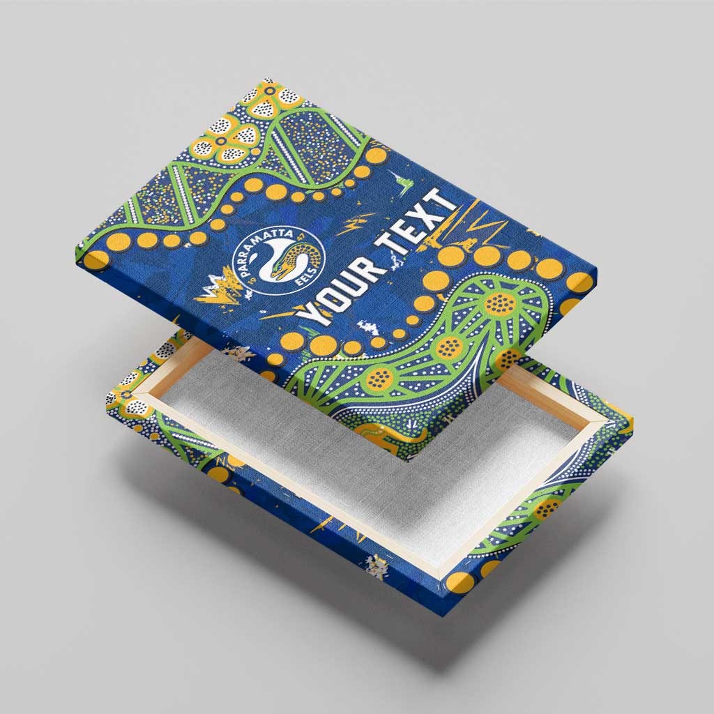 Personalized Parramatta Eels Canvas Wall Art Aboriginal Pattern with Graffiti Style Design