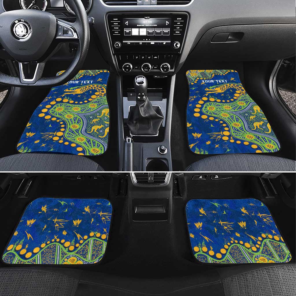Personalized Parramatta Eels Car Mats Aboriginal Pattern with Graffiti Style Design