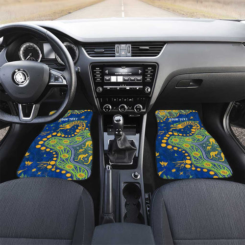 Personalized Parramatta Eels Car Mats Aboriginal Pattern with Graffiti Style Design