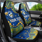 Personalized Parramatta Eels Car Seat Cover Aboriginal Pattern with Graffiti Style Design