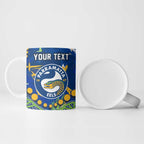 Personalized Parramatta Eels Ceramic Mug Aboriginal Pattern with Graffiti Style Design