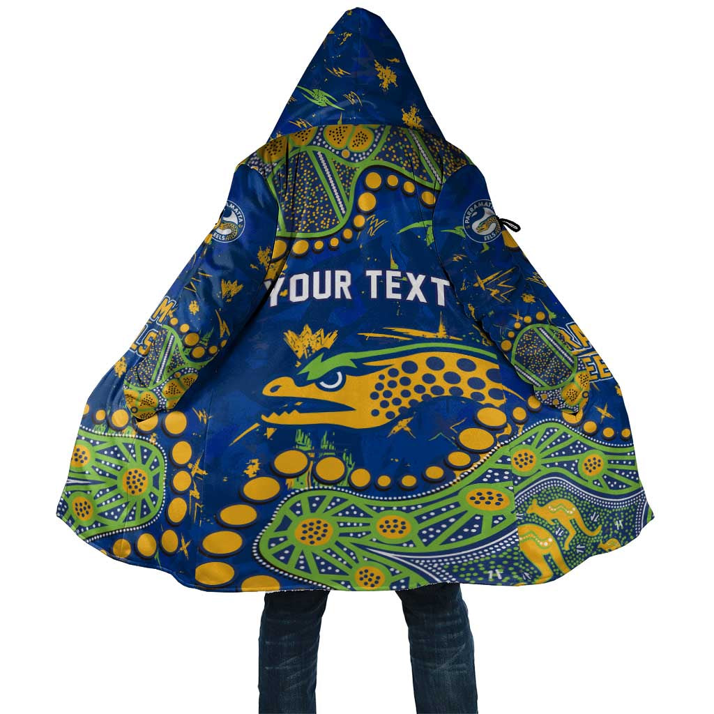 Personalized Parramatta Eels Cloak Aboriginal Pattern with Graffiti Style Design