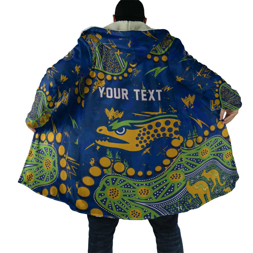 Personalized Parramatta Eels Cloak Aboriginal Pattern with Graffiti Style Design