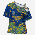 Personalized Parramatta Eels Cross Shoulder Shirt Aboriginal Pattern with Graffiti Style Design