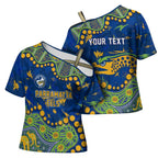 Personalized Parramatta Eels Cross Shoulder Shirt Aboriginal Pattern with Graffiti Style Design