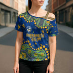 Personalized Parramatta Eels Cross Shoulder Shirt Aboriginal Pattern with Graffiti Style Design