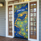 Personalized Parramatta Eels Door Cover Aboriginal Pattern with Graffiti Style Design