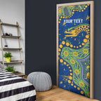 Personalized Parramatta Eels Door Cover Aboriginal Pattern with Graffiti Style Design