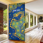 Personalized Parramatta Eels Door Cover Aboriginal Pattern with Graffiti Style Design
