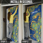 Personalized Parramatta Eels Door Cover Aboriginal Pattern with Graffiti Style Design