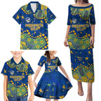 Personalized Parramatta Eels Family Matching Puletasi and Hawaiian Shirt Aboriginal Pattern with Graffiti Style Design