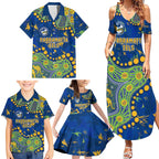 Personalized Parramatta Eels Family Matching Summer Maxi Dress and Hawaiian Shirt Aboriginal Pattern with Graffiti Style Design