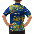 Personalized Parramatta Eels Family Matching Summer Maxi Dress and Hawaiian Shirt Aboriginal Pattern with Graffiti Style Design