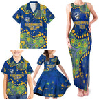 Personalized Parramatta Eels Family Matching Tank Maxi Dress and Hawaiian Shirt Aboriginal Pattern with Graffiti Style Design