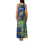 Personalized Parramatta Eels Family Matching Tank Maxi Dress and Hawaiian Shirt Aboriginal Pattern with Graffiti Style Design
