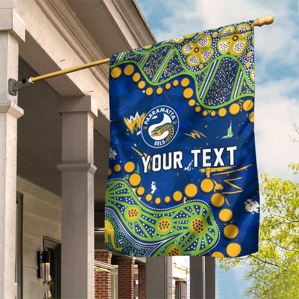 Personalized Parramatta Eels Garden Flag Aboriginal Pattern with Graffiti Style Design