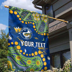 Personalized Parramatta Eels Garden Flag Aboriginal Pattern with Graffiti Style Design