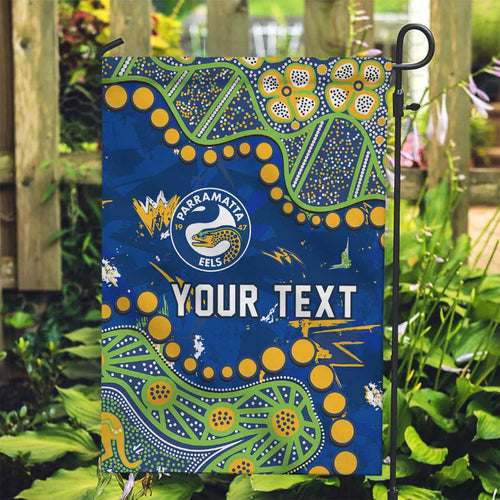 Personalized Parramatta Eels Garden Flag Aboriginal Pattern with Graffiti Style Design
