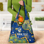 Personalized Parramatta Eels Grocery Bag Aboriginal Pattern with Graffiti Style Design
