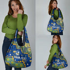 Personalized Parramatta Eels Grocery Bag Aboriginal Pattern with Graffiti Style Design