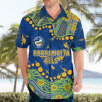 Personalized Parramatta Eels Hawaiian Shirt Aboriginal Pattern with Graffiti Style Design