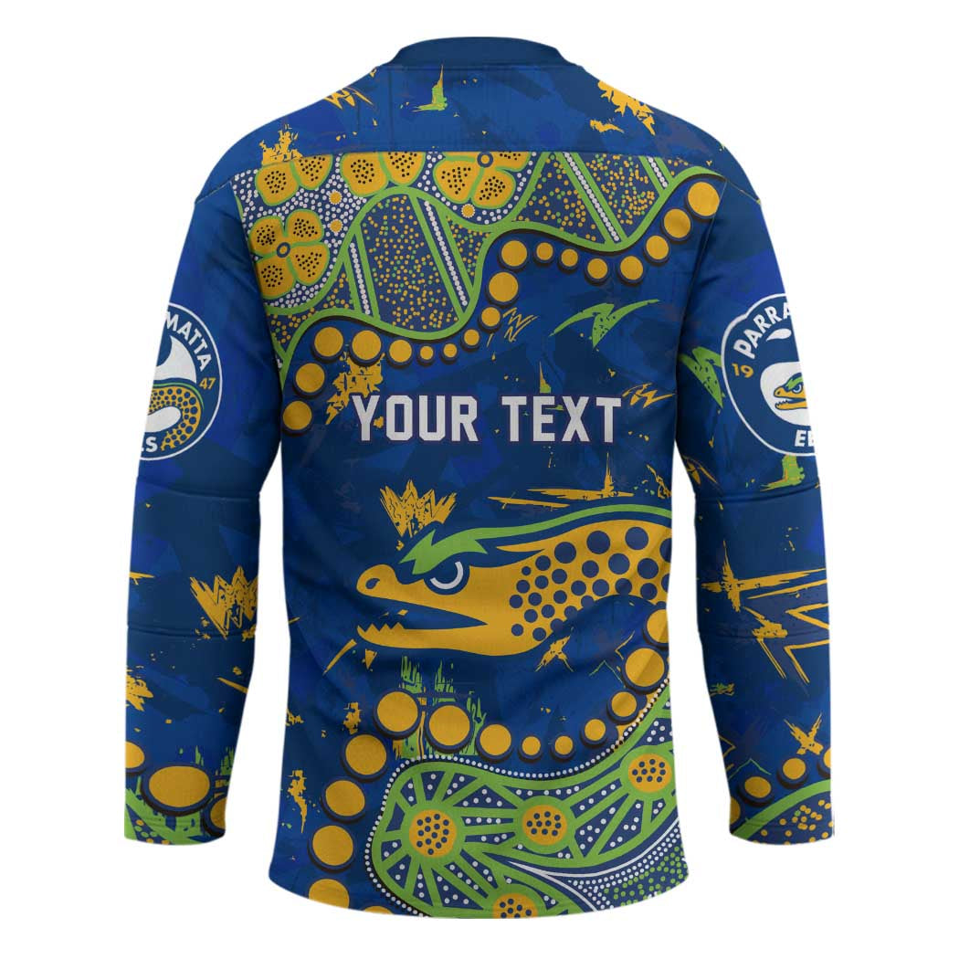 Personalized Parramatta Eels Hockey Jersey Aboriginal Pattern with Graffiti Style Design