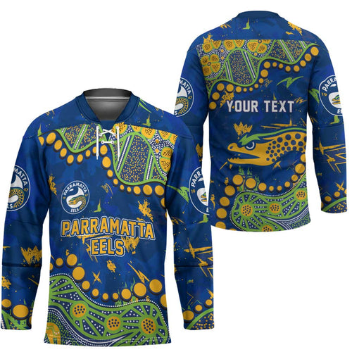 Personalized Parramatta Eels Hockey Jersey Aboriginal Pattern with Graffiti Style Design