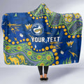 Personalized Parramatta Eels Hooded Blanket Aboriginal Pattern with Graffiti Style Design