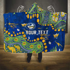 Personalized Parramatta Eels Hooded Blanket Aboriginal Pattern with Graffiti Style Design