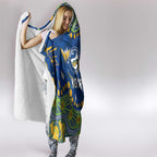 Personalized Parramatta Eels Hooded Blanket Aboriginal Pattern with Graffiti Style Design