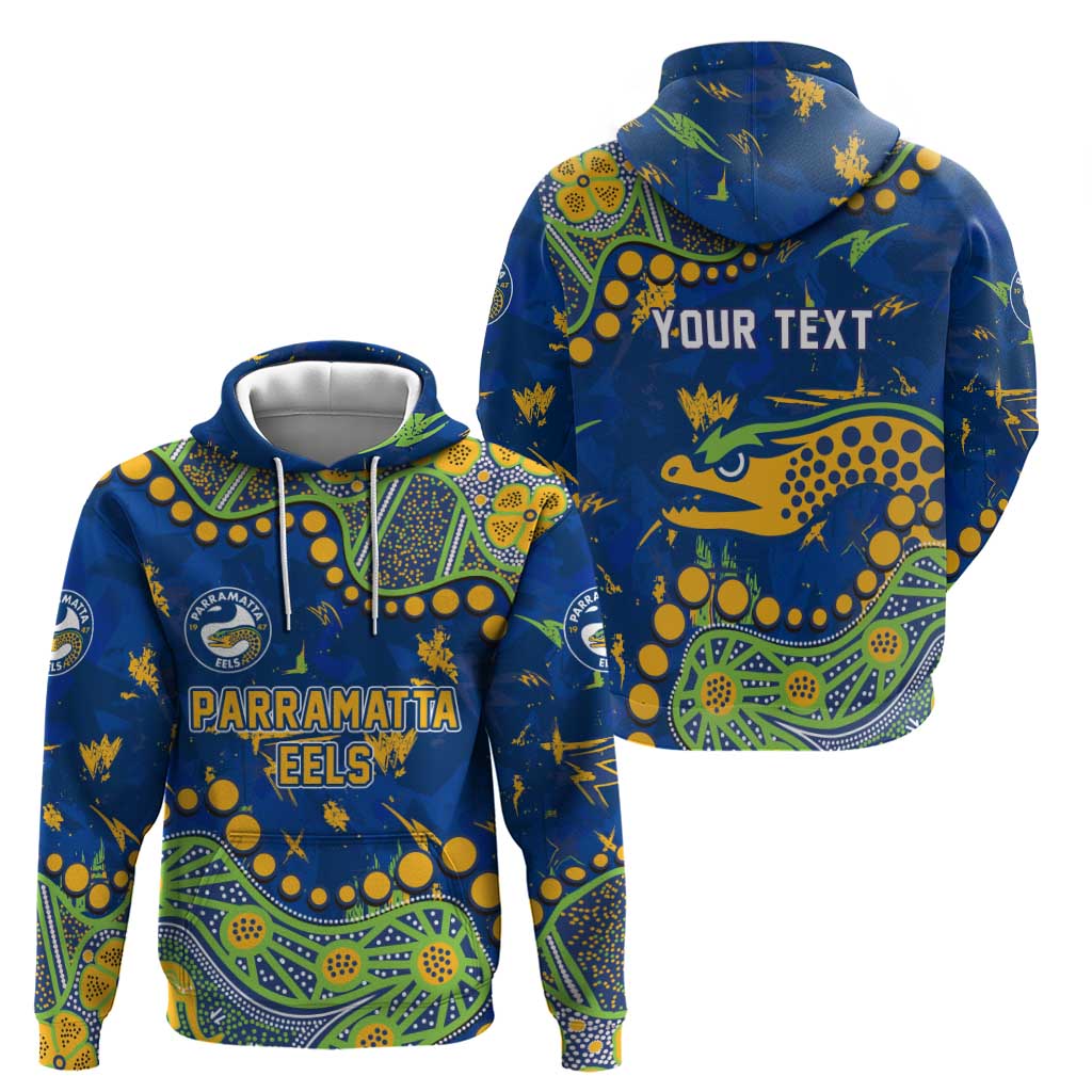 Personalized Parramatta Eels Hoodie Aboriginal Pattern with Graffiti Style Design