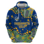 Personalized Parramatta Eels Hoodie Aboriginal Pattern with Graffiti Style Design