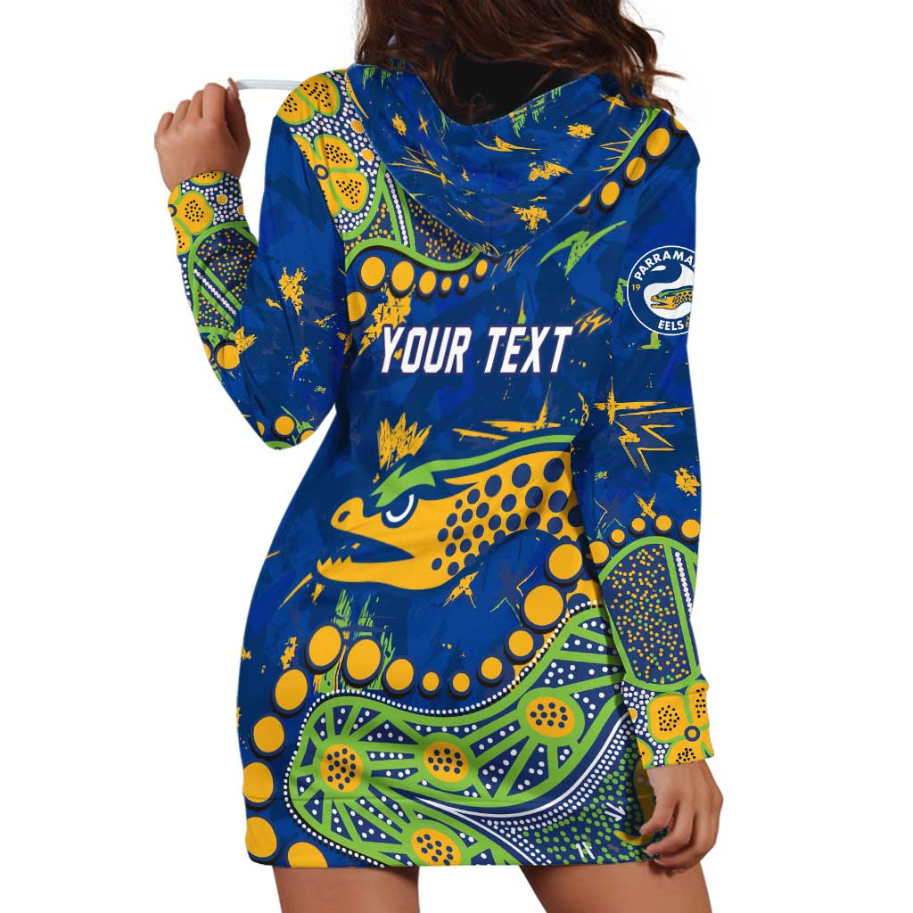 Personalized Parramatta Eels Hoodie Dress Aboriginal Pattern with Graffiti Style Design