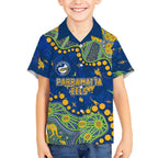 Personalized Parramatta Eels Kid Hawaiian Shirt Aboriginal Pattern with Graffiti Style Design